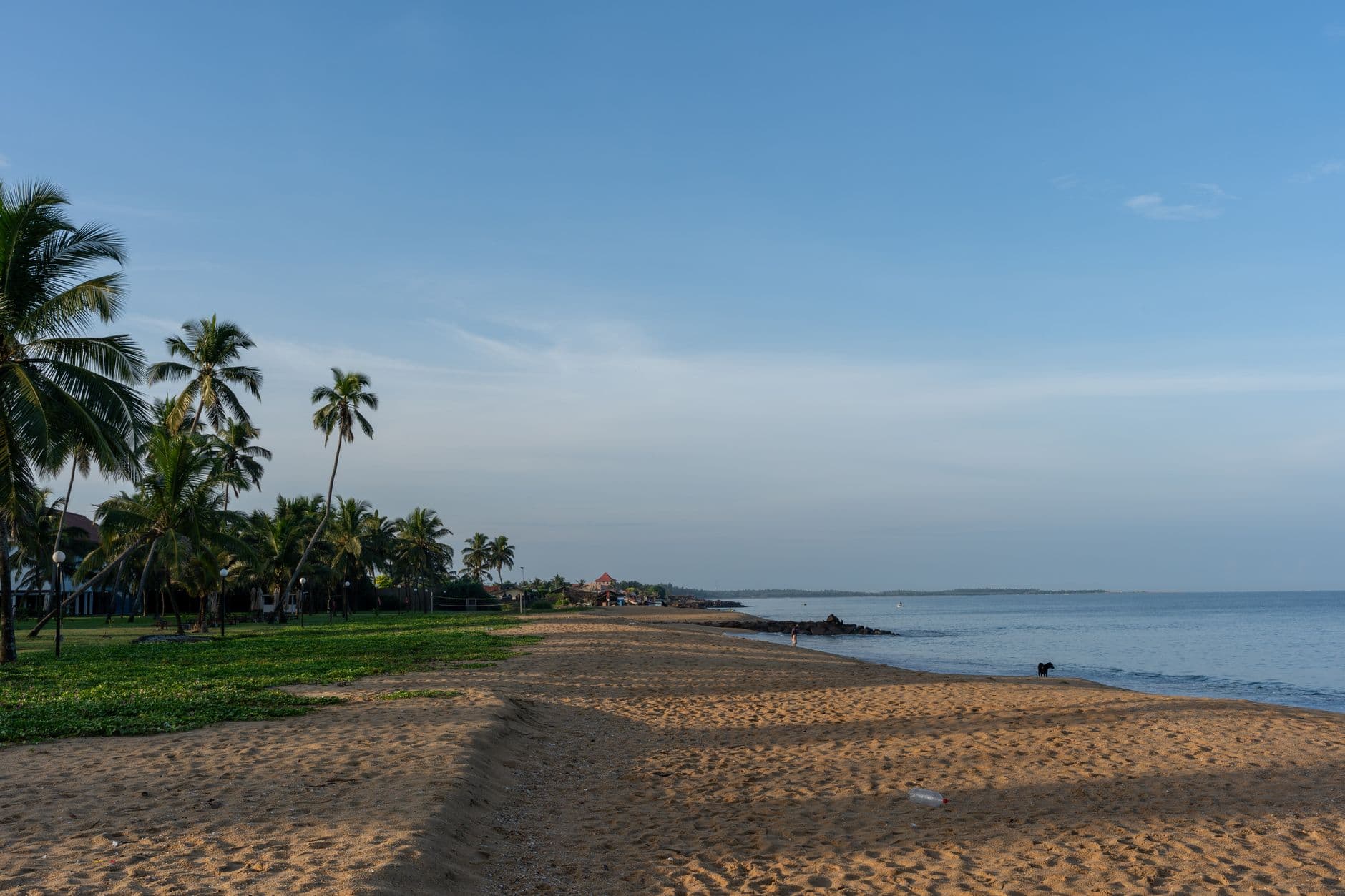 Calm, palm-fringed water on the Passikudah coast