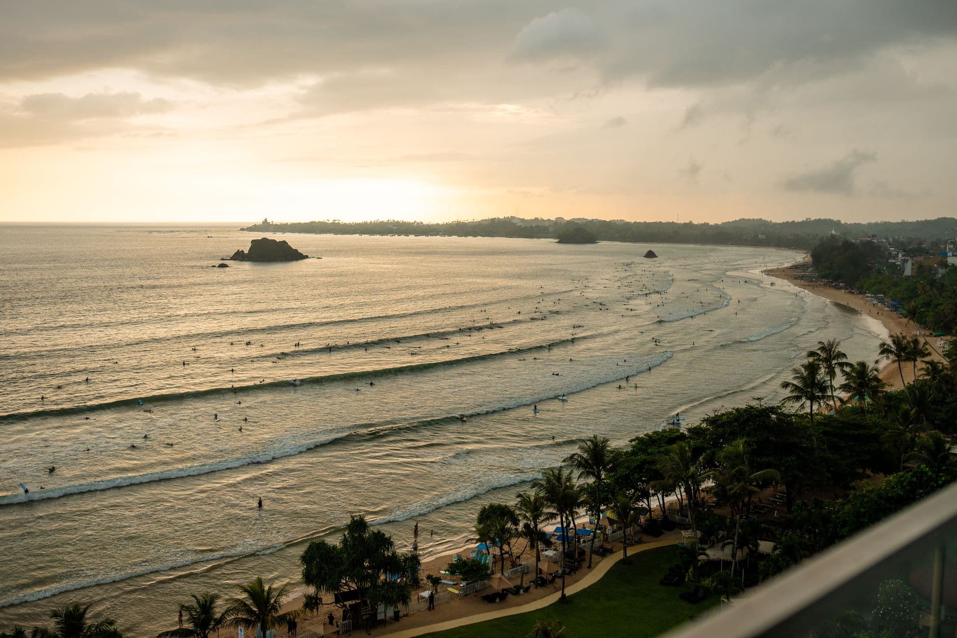 Wide sweeping bay at Weligama on the south coast