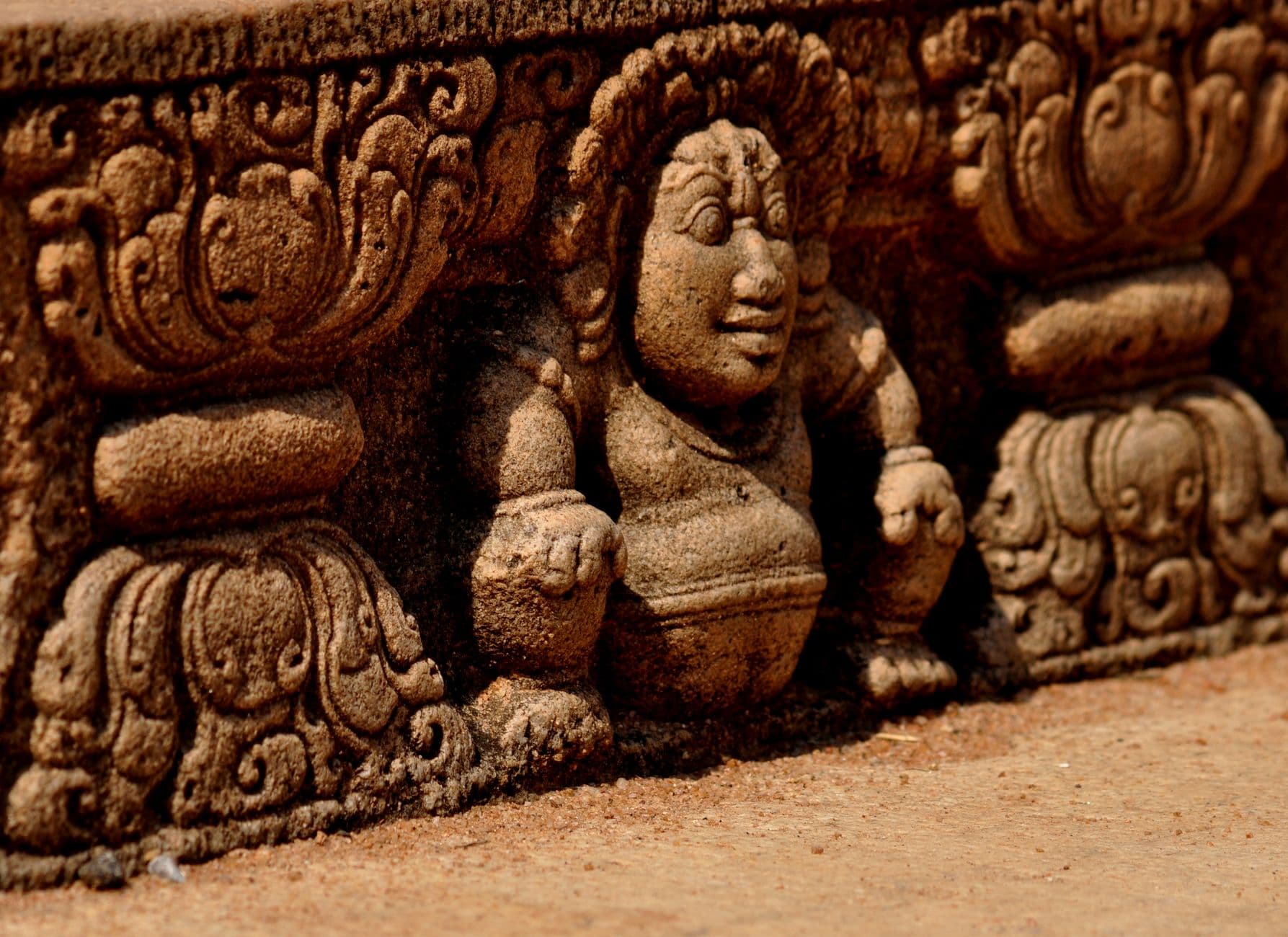 Ancient guard-stone carvings in the sacred city