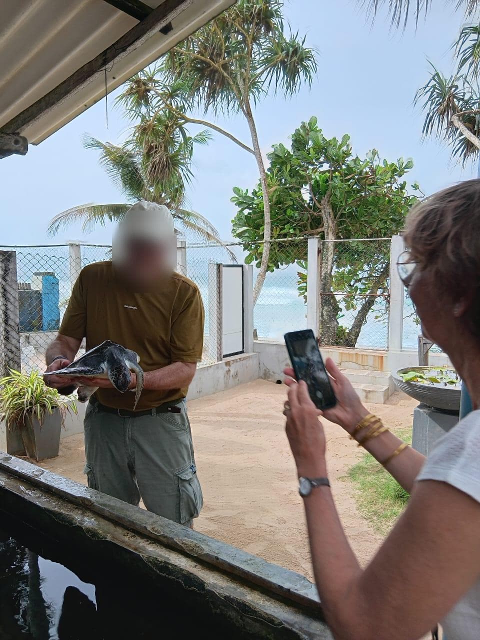 Sri Lanka coast and culture travel photo with faces blurred
