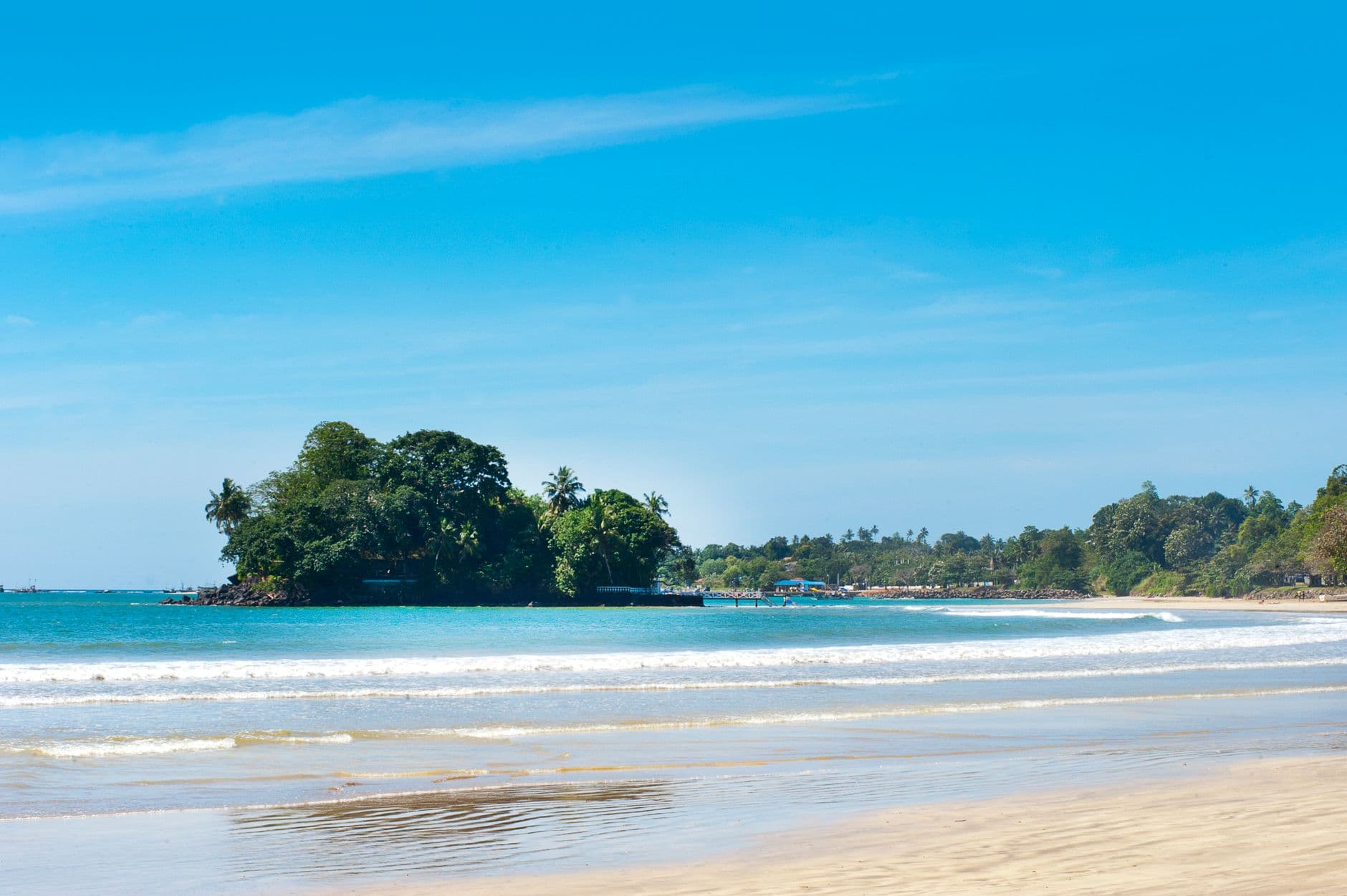 Sunny south-coast beach in January