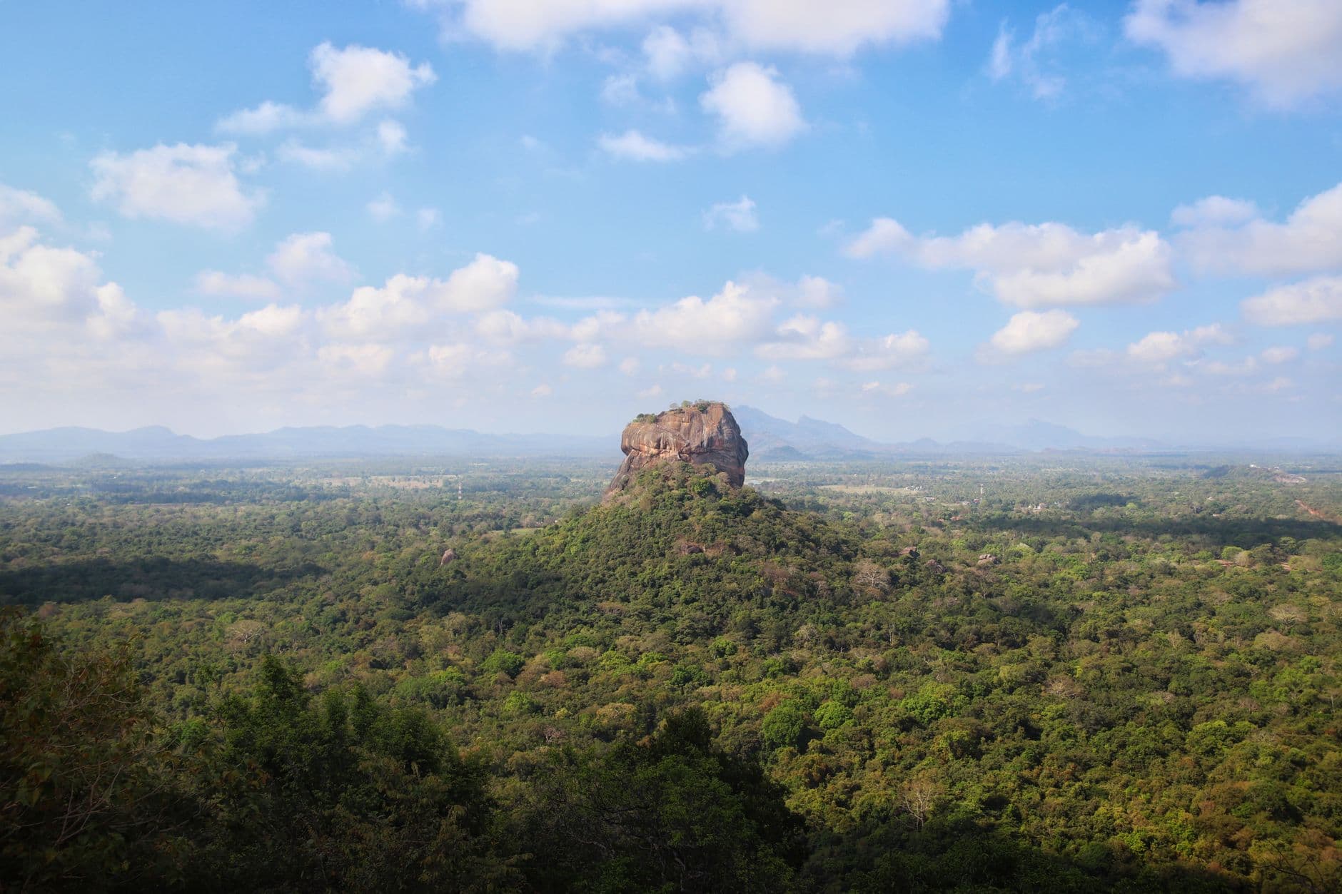 The view across to Sigiriya from Pidurangala at dawn